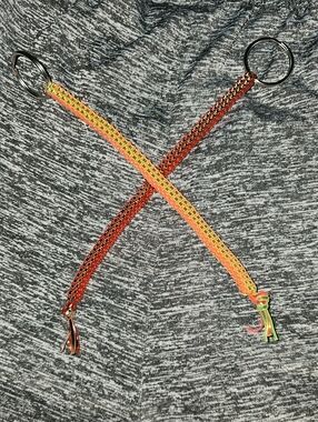 Neon Lanyard Keychain Set - Orange & Yellow